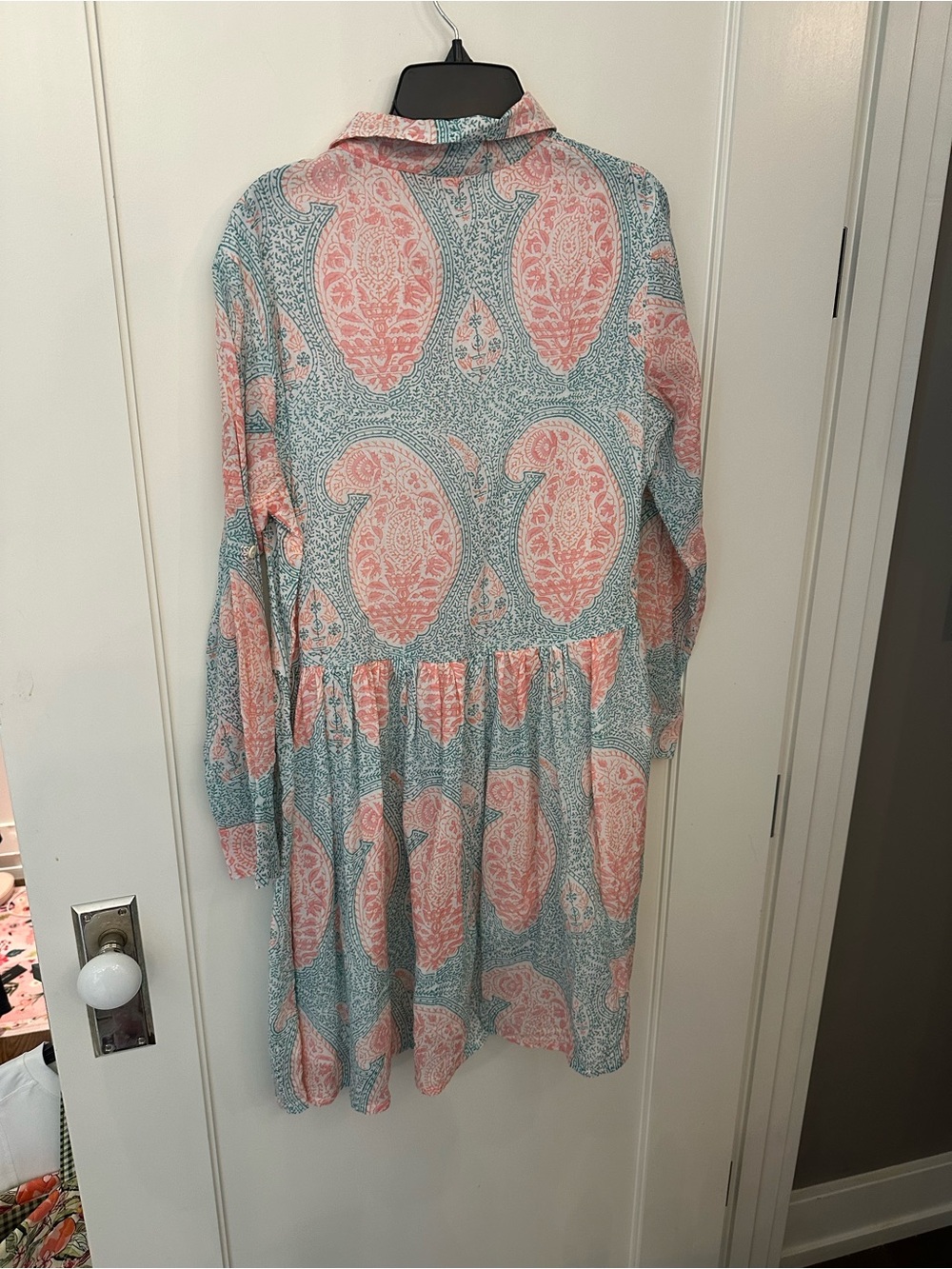 Oliphant Women's Pink & Mint Paisley Button-Front Dress - Picture 7 of 7
